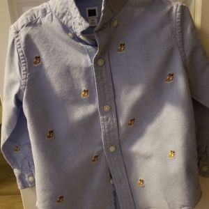 Janie & Jack Dog Button down shirt size 2T
